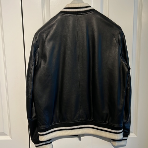 Mens Slate & Stone leather bomber - Picture 4 of 4